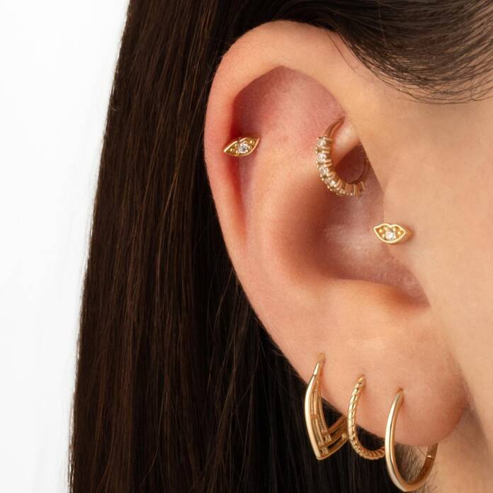 Taşlı Dudak Minimal Tragus Piercing - 2