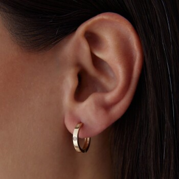 Taşlı Düz Halka Küpe - Garo (1)