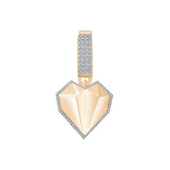 Taşlı Elmas Kalp Charm - 1