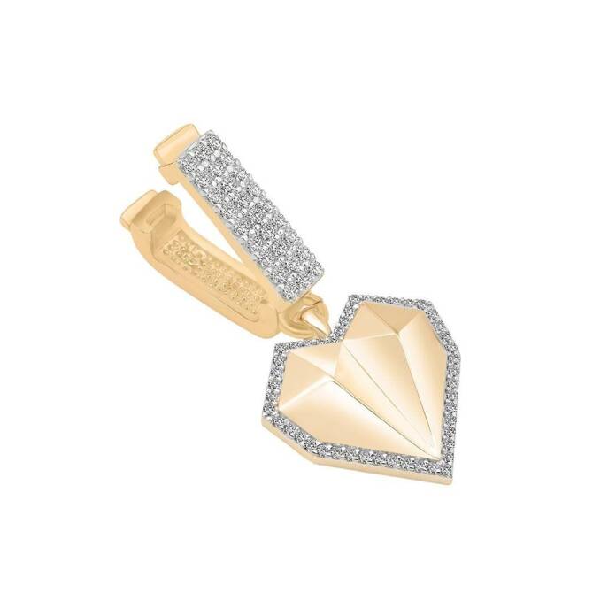 Taşlı Elmas Kalp Charm - 2