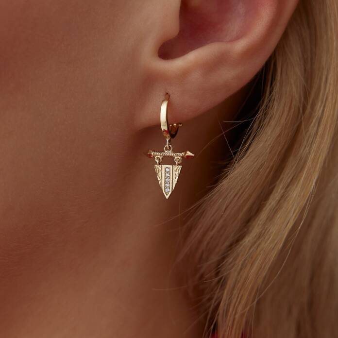 Taşlı Flama Küpe - 1