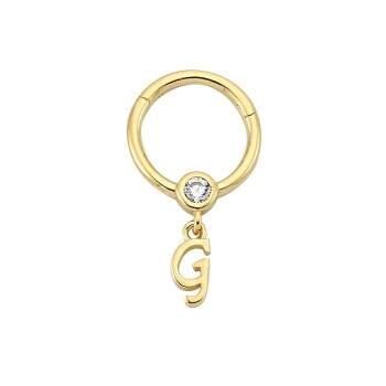 Taşlı G Harfi Sallantılı Helix Piercing - Dianora