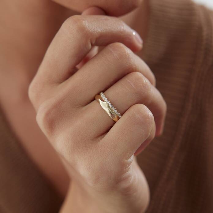 Taşlı Geometrik Yüzük - 1