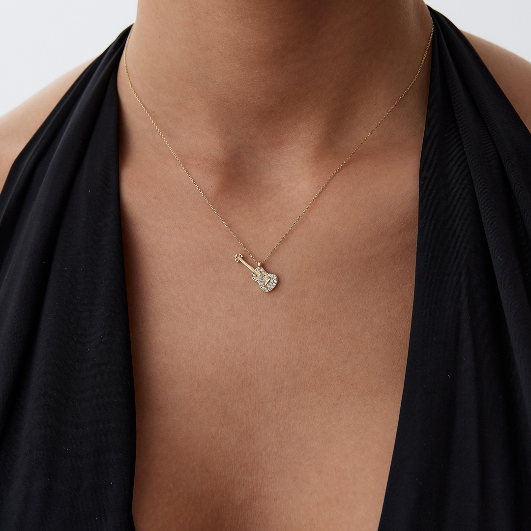 Taşlı Gitar Kolye - 1