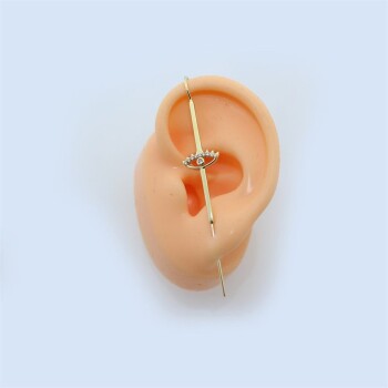 Taşlı Göz Hook Baston Küpe - 3