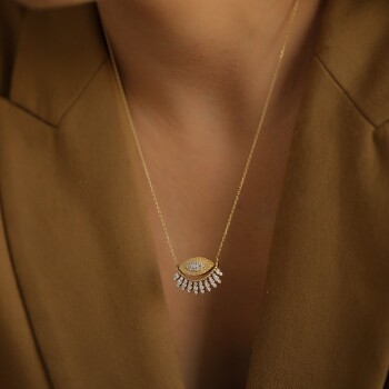 Taşlı Göz Kolye - Alen (1)