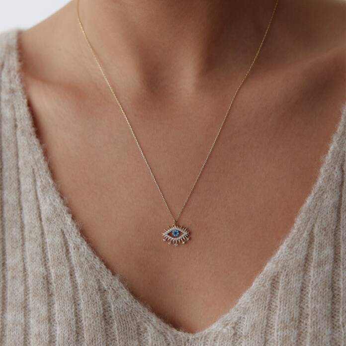 Taşlı Göz Kolye - 1