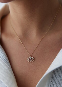 Taşlı Göz Kolye - Rayna (1)