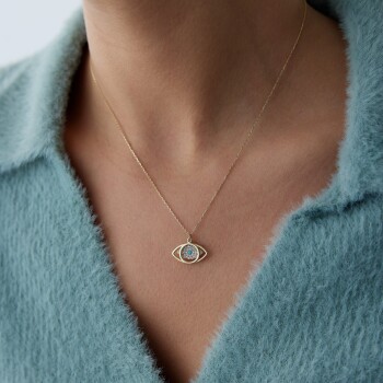 Taşlı Göz Kolye - Cemart