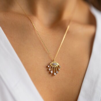 Taşlı Göz Kolye - Alen