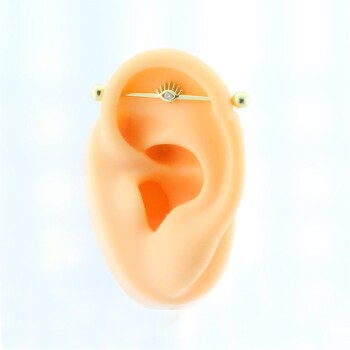 Taşlı Göz Motifli Köprü Piercing - 3