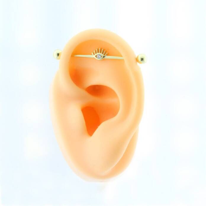 Taşlı Göz Motifli Köprü Piercing - 3