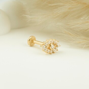 Taşlı Göz Tragus Piercing - 3