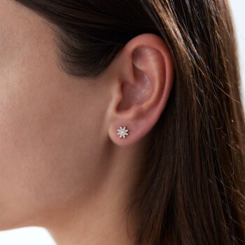 Taşlı Güneş Küpe - Rayna