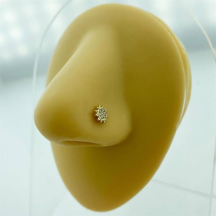 Taşlı Güneş Motifli Altın Hızma - 2