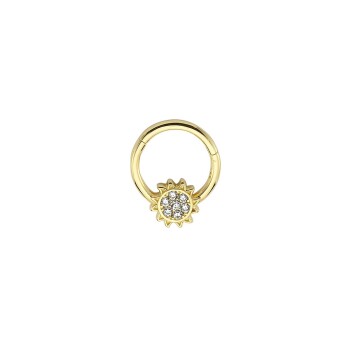 Taşlı Güneş Motifli Helix Piercing - Dianora