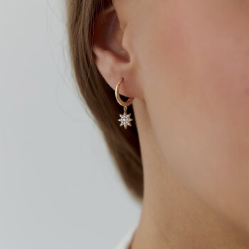 Taşlı Güneş Sallantılı Küpe - Rayna