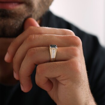 Taşlı Gurmet Şövalye Yüzük - Koçak (1)