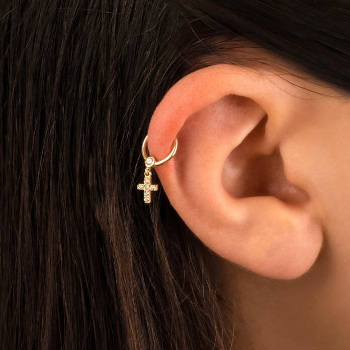 Taşlı Haç Sallantılı Helix - 2