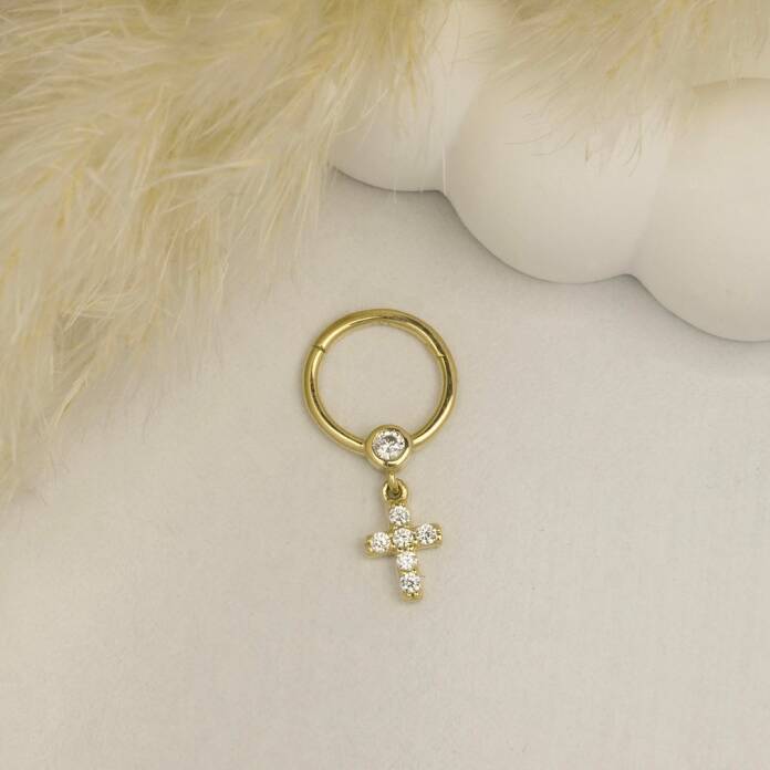 Taşlı Haç Sallantılı Helix - 3