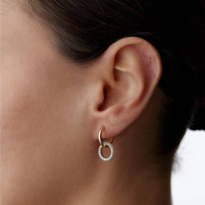 Taşlı Halka Küpe - 1