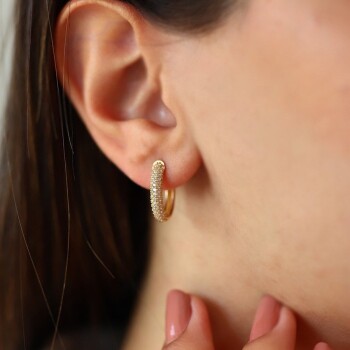 Taşlı Halka Küpe - Arax