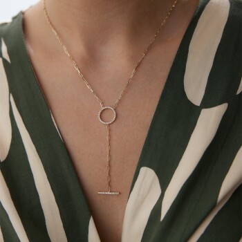 Taşlı Halka ve Çubuk Kolye - 1