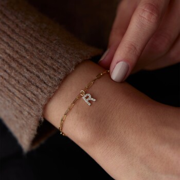 Taşlı Harf Charm Bileklik - Koçak (1)