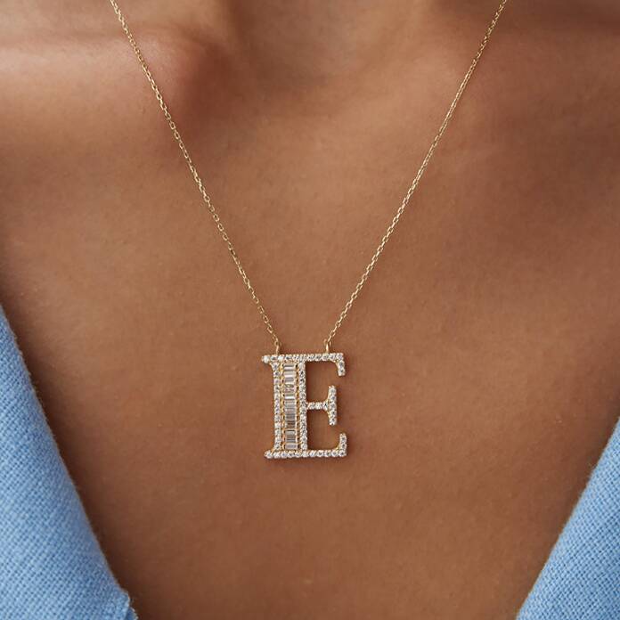 Taşlı Harf Kolye - 1
