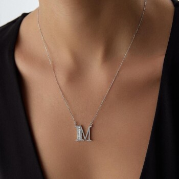 Taşlı Harf Kolye - 3