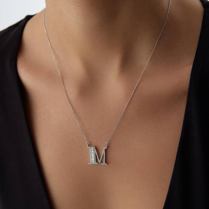 Taşlı Harf Kolye - 3