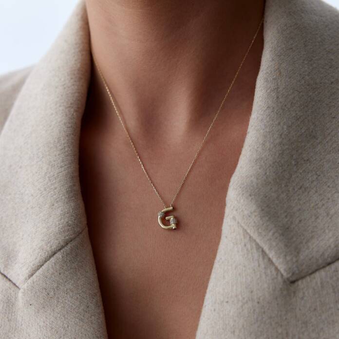 Taşlı Harf Kolye - 2