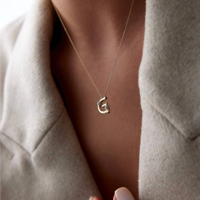 Taşlı Harf Kolye - 3