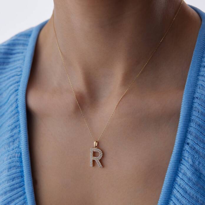 Taşlı Harf Kolye - 2