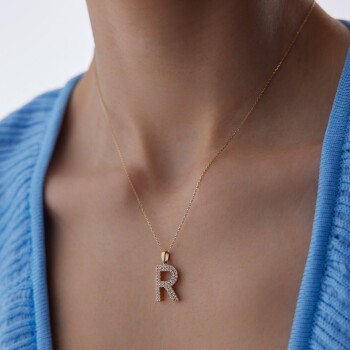 Taşlı Harf Kolye - 3