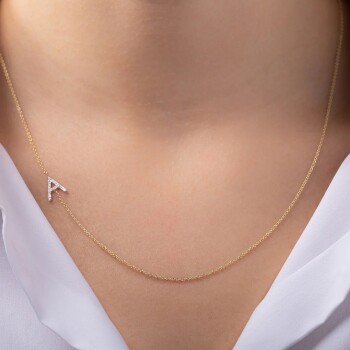 Taşlı Harf Kolye - Koçak