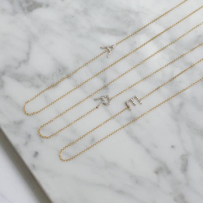 Taşlı Harf Kolye - 2