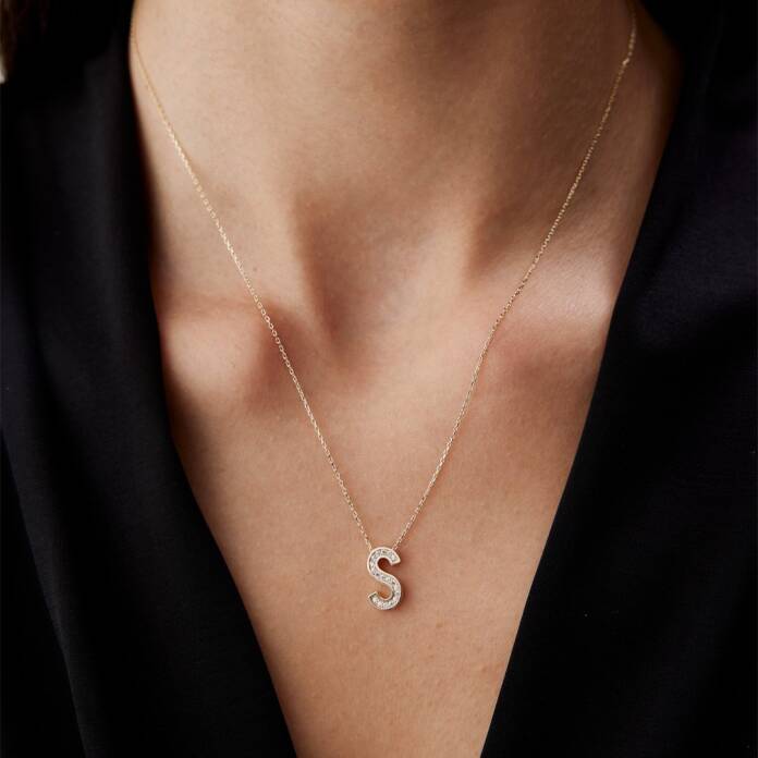 Taşlı Harf Kolye - 1