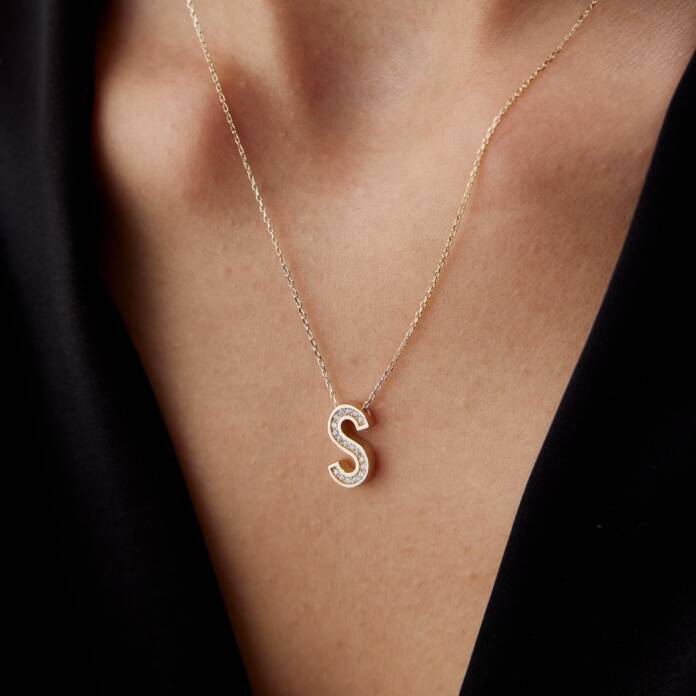 Taşlı Harf Kolye - 2