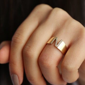 Taşlı Harf Yüzük - Cemart (1)