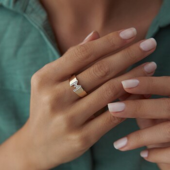 Taşlı Harf Yüzük - Mazi (1)