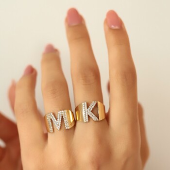 Taşlı Harf Yüzük - Koçak (1)