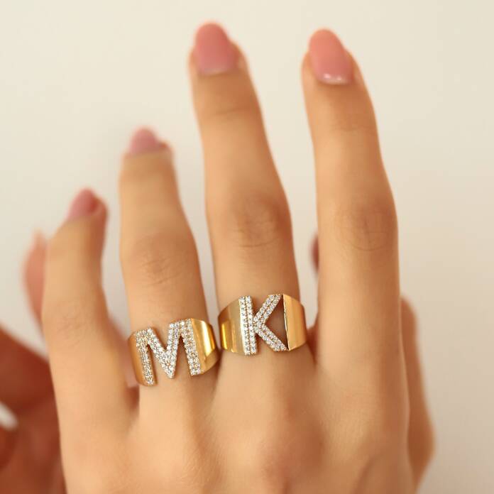 Taşlı Harf Yüzük - 2