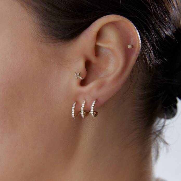 Taşlı Harrow Küpe - 1