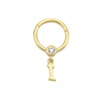 Taşlı İ Harfi Sallantılı Helix Piercing - Dianora