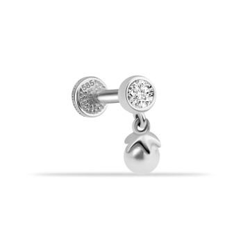 Taşlı İnci Sallantılı Minimal Tragus Piercing - 2