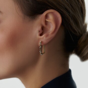 Taşlı İşlemeli Ataç Küpe - Arax (1)