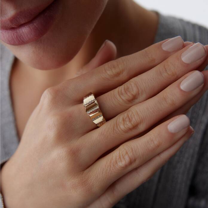 Taşlı Kabartma Yüzük - 1