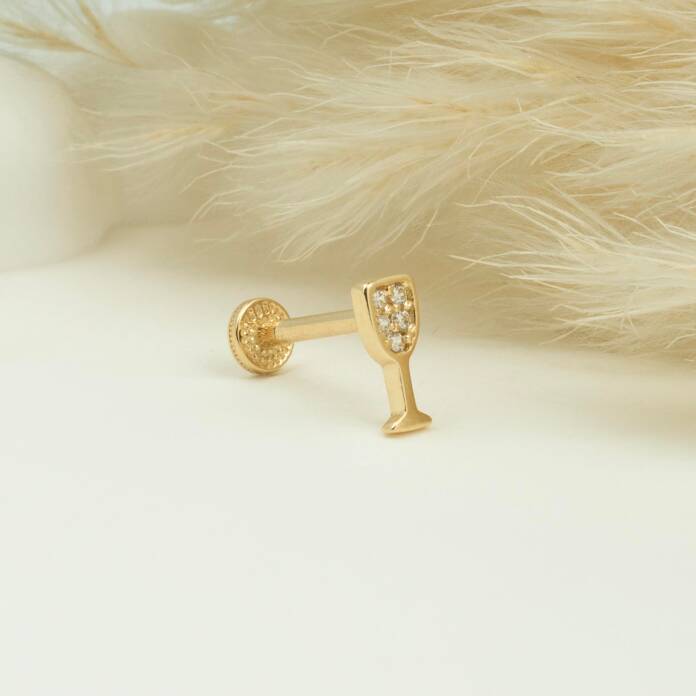 Taşlı Kadeh Minimal Tragus Piercing - 3