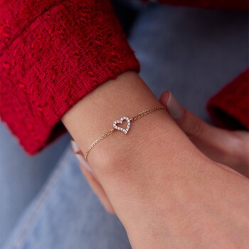 Taşlı Kalp Bileklik - Rayna (1)